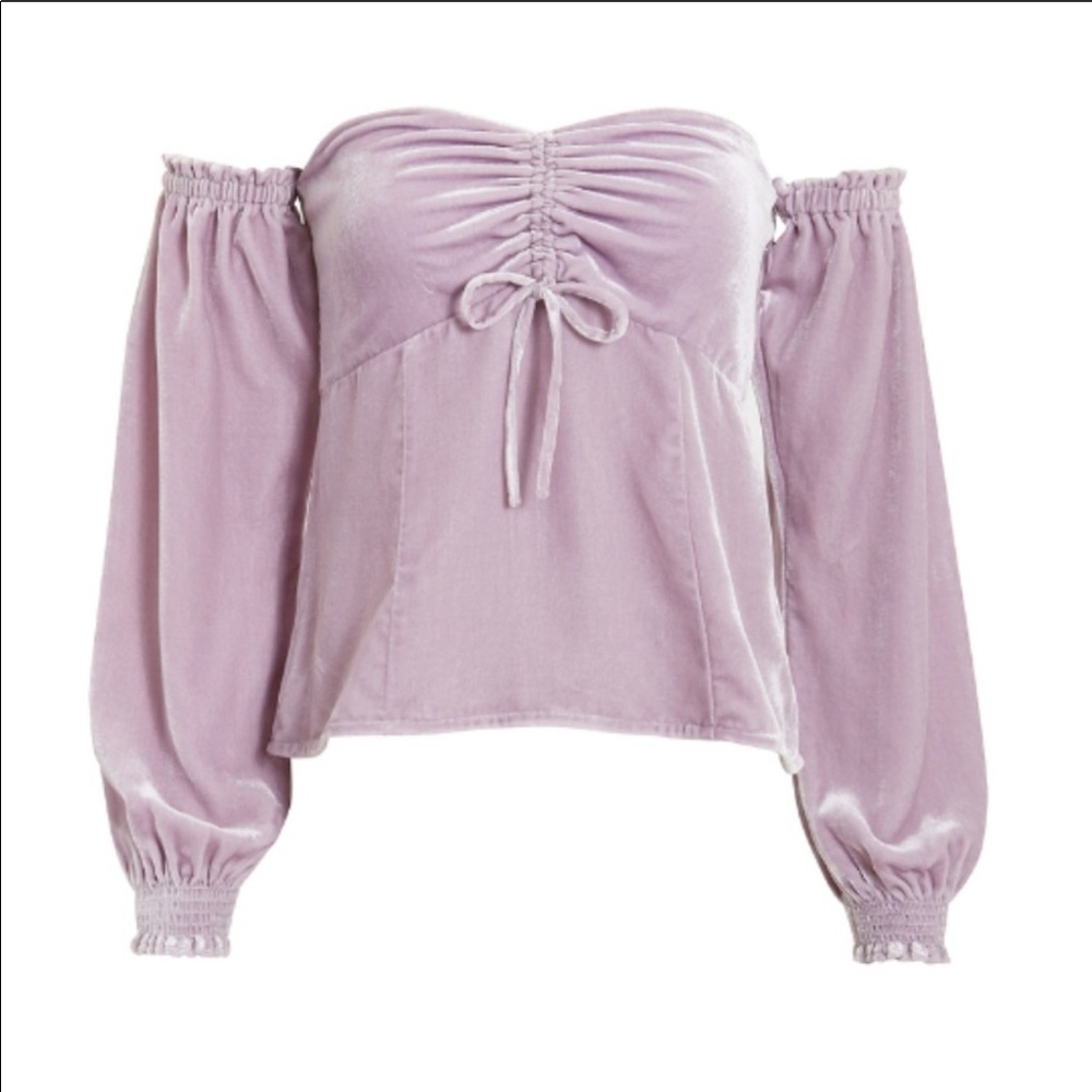 Intermix Penelope Velvet Off The Shoulder Top